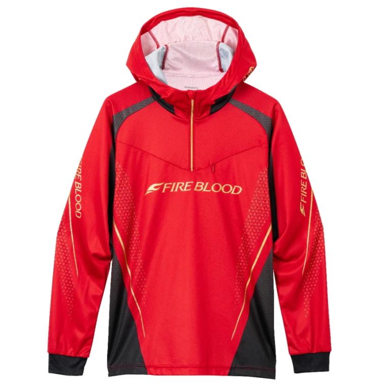 シマノ リミテッドプロ ハーフジップフーディ SH-124W ブラッドレッド