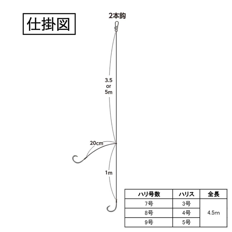 サニー商事 アポロ遠投カゴ釣専用仕掛 2本 4.5m (堤防釣り 仕掛け