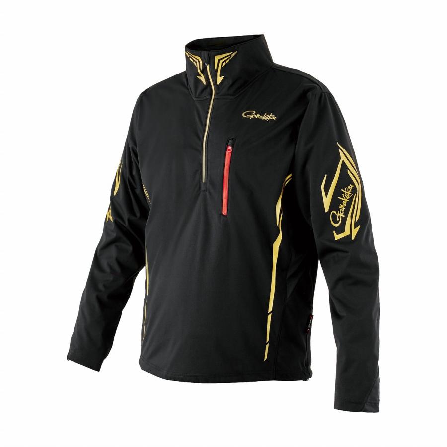 がまかつ プルオーバージップシャツ ブラック/ゴールド GM3794