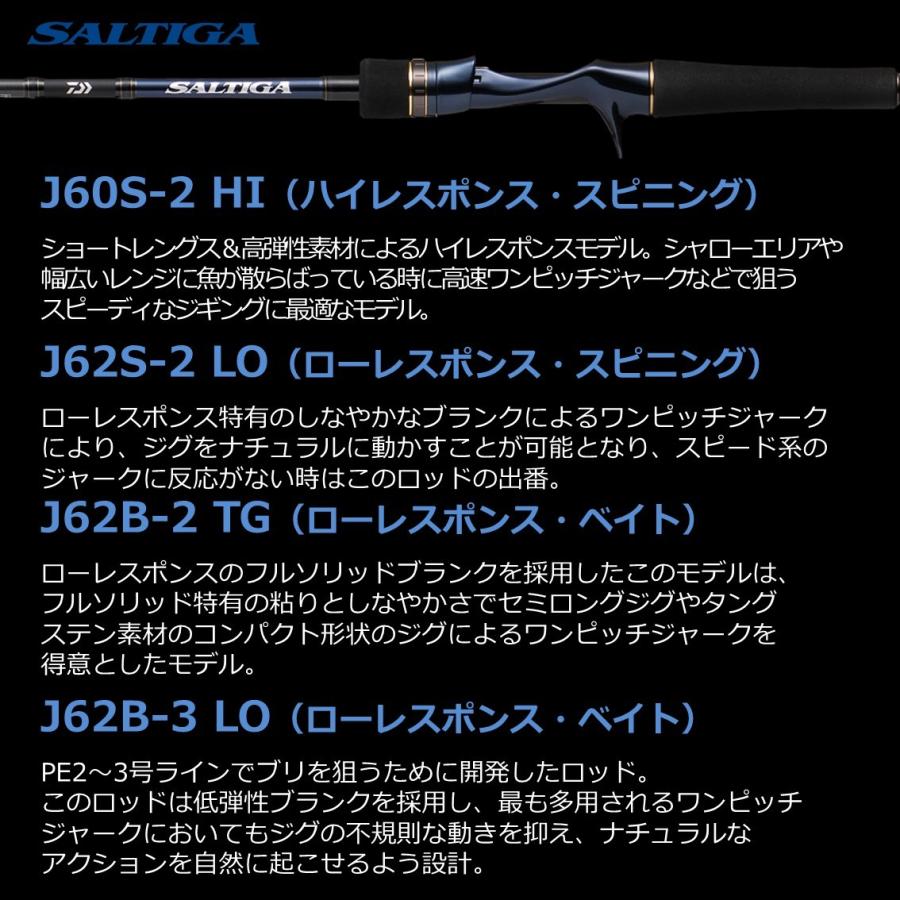 今年の新作から定番まで ダイワ ソルティガ SALTIGA R J62B-2 TG (ジギングロッド)(大型商品A)