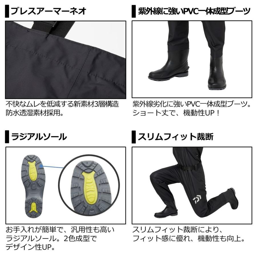 ダイワ DAIWAブレスラジアルウェーダーネオ ブラック RW-4350B-NE 先丸 (透湿防水ウェーダー 釣り)【送料無料】|フィッシング遊web店|02