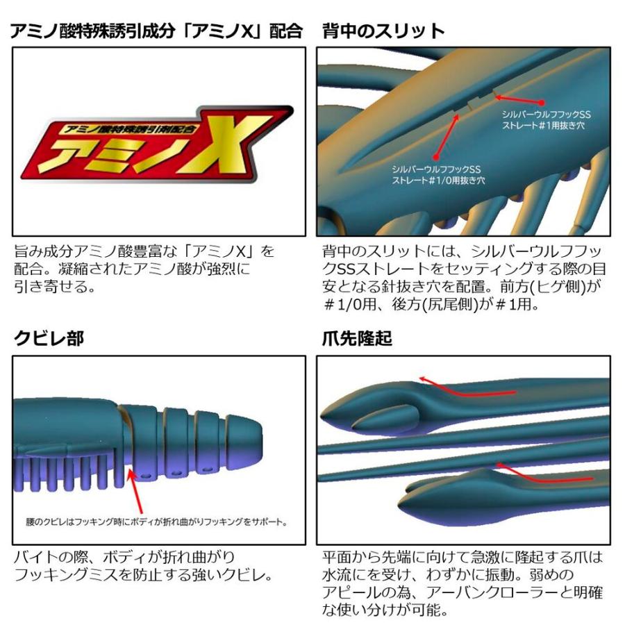 【全8色】 ダイワ シルバーウルフアーバンシュリンプ 2.8in (ソルトワーム)|フィッシング遊web店|02