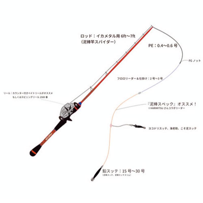 ジークラック GEECRACK 泥棒竿スパイダー DORO-B610SUL 赤青 (イカ