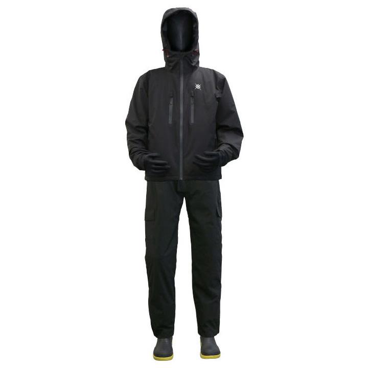 浜田商会 防水防寒ウィンター 透湿ストレッチスーツ ブラック LWB2504 (防寒着 上下セット 釣り) 浜田商会 防水防寒ウィンター 透湿ストレッチスーツ ブラック LWB2504