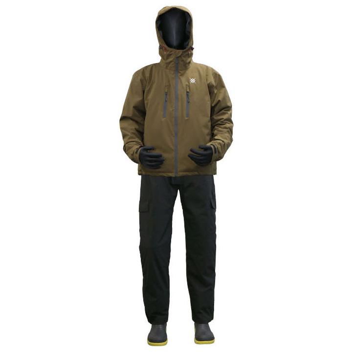 浜田商会 防水防寒ウィンター 透湿ストレッチスーツ カーキ LWB2504 (防寒着 上下セット 釣り) 浜田商会 防水防寒ウィンター 透湿ストレッチスーツ カーキ LWB2504