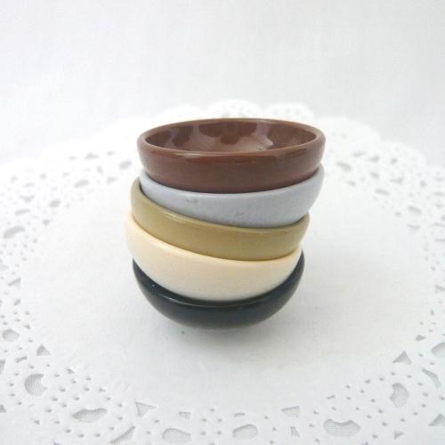 ミニチュア 素材 和食器 お椀/丼ぶり 5種アソート10個セット 28mm