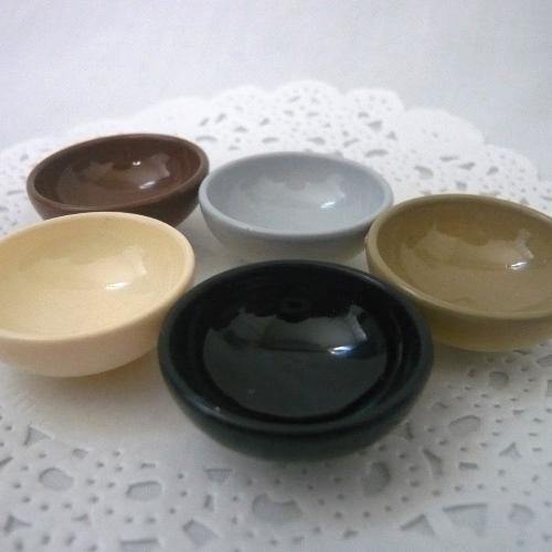 ミニチュア 素材 和食器 お椀/丼ぶり 5種アソート10個セット 28mm