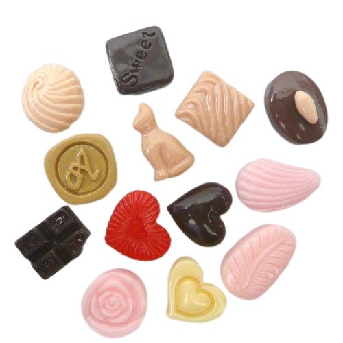 スイーツデコパーツ チョコレート 7種アソート20個セット 単価17円