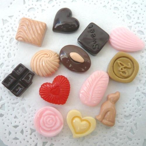 スイーツデコパーツ チョコレート 7種アソート20個セット 単価17円