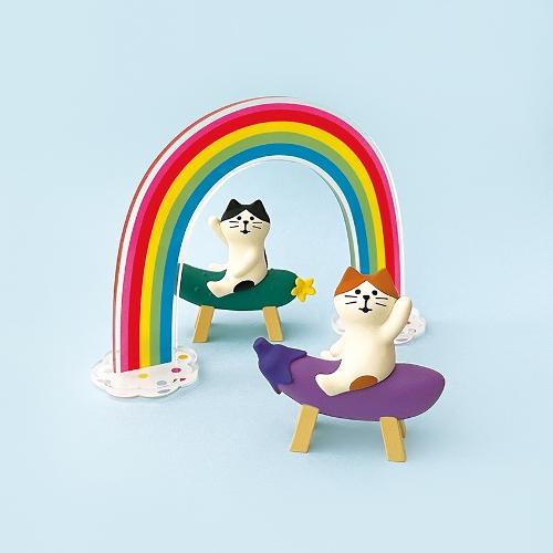 デコレconcombre おたより日和 置物 ８体セット DECOLE（デコレ） concombre コンコンブル なす乗りにゃんこ