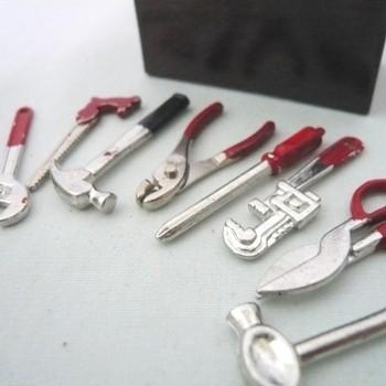 1/12 ミニチュア工具セット ツールBOX付き / ドールハウス TOOL