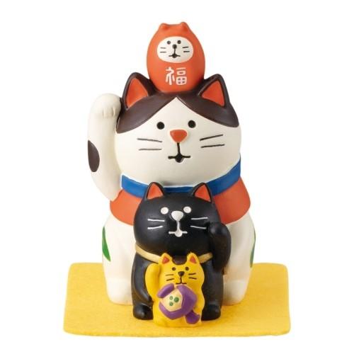 コンコンブル 招福民芸人形 福重ね招き猫 万福まねき猫 縁起
