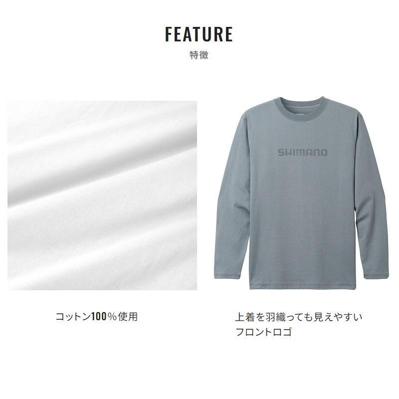 シマノ（SHIMANO） SH-011V コットン ロゴ ロングスリーブ ネイビー M