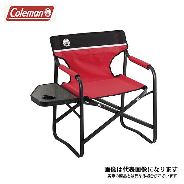 コールマン サイドテーブルデッキチェアST レッド 2000017005 チェア イス アウトドア キャンプ 用品 道具｜fishingmax-webshop