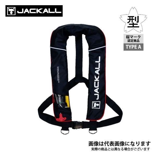 JACKALL（ジャッカル） 自動膨張式ライフジャケット ブラック／レッド