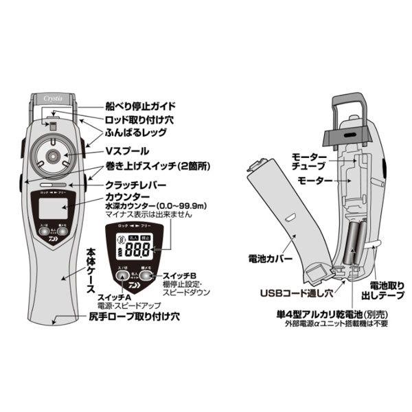 Crystia ワカサギリール CRT-R+ DAIWA（ダイワ） クリスティアワカサギ CRT R＋ メタルトガンメタ