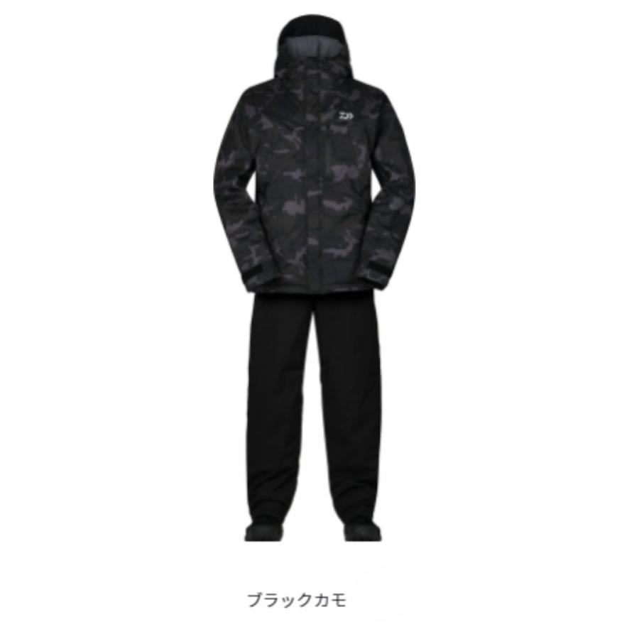 未使用級 ダイワ レインマックス ウィンタースーツ DW-3523 Lサイズ ダイワ DW-3523 レインマックス ウィンタースーツ ブラックカモ #L
