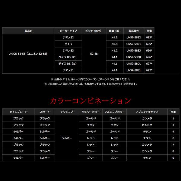 リブレ ユニオン52-58 Finoノブ シマノS2用 ブラックP＋ゴールドG
