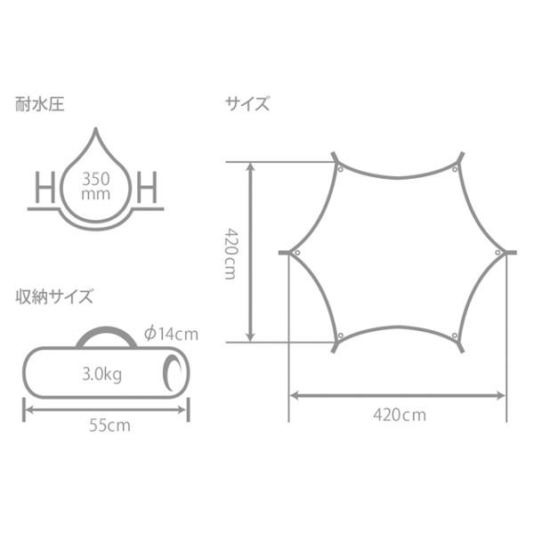 DOD（ディオーオーディー） ヘーキサタープ タン（ポール別売）火の粉