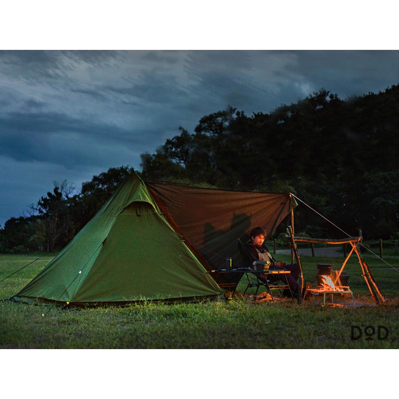 【美品】DOD ムシャテント T1-819 カーキ DOD（ディオーオーディー） ムシャテント カーキ T1-819-KH 大型便A