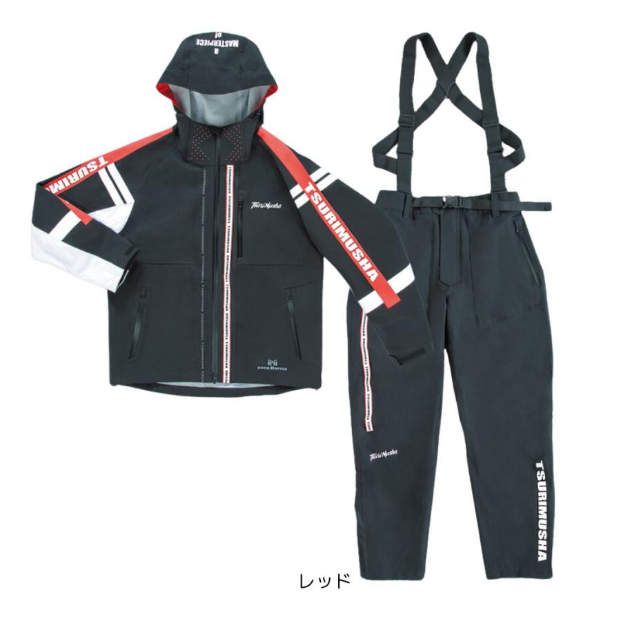 テクニカルアーム 3レイヤーレインスーツ #Sサイズ レッド TsuriMusha