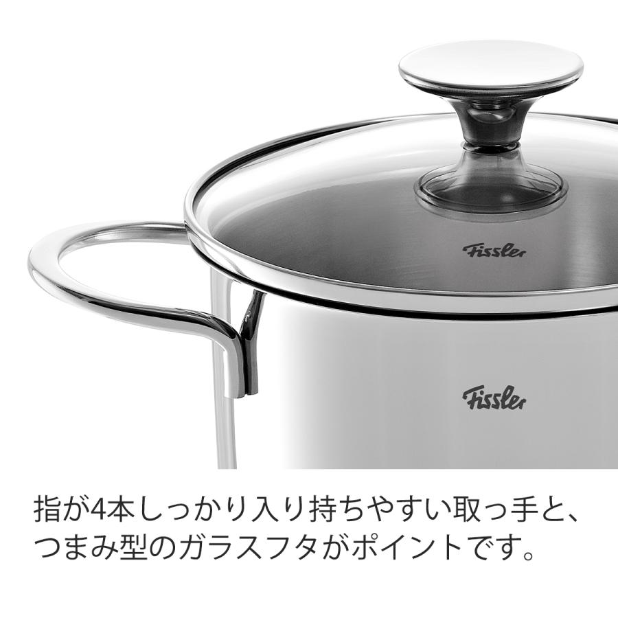 適当な価格フィスラー ステンレス 鍋 16cm ガラスフタつき