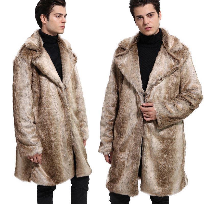 高価値 体型カバー 通勤 おしゃれ 大きいサイズ 高級感 柔らかい フェイクファー ファーコート 防寒 カジュアル ファーコート 毛皮コート 男性用 ビジネスコート 厚手ジャケット 暖かい アウター メンズコート 秋冬 お兄系 新作 コート アウター