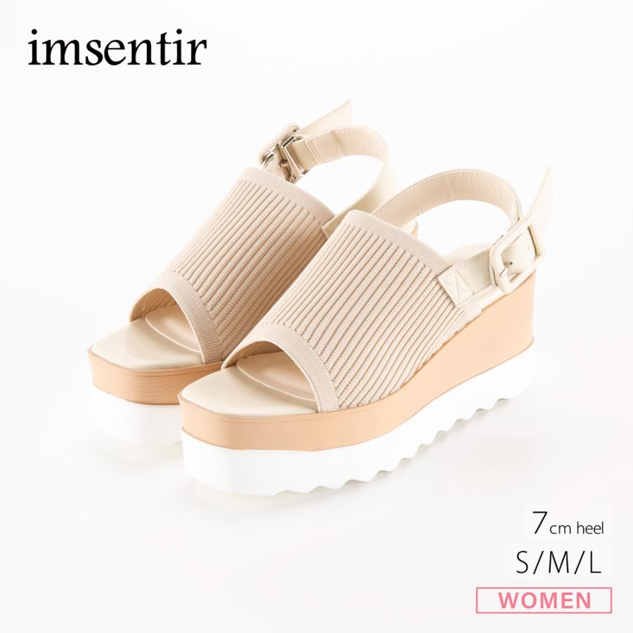 imsentir イムサンティル レディースサンダル スクエアニット厚底 EV009 フィットハウス : FIT HOUSE - 通販 ...