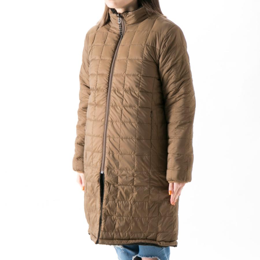 タイオンTAIONレディース リバーシブルボアロングコートLサイズ