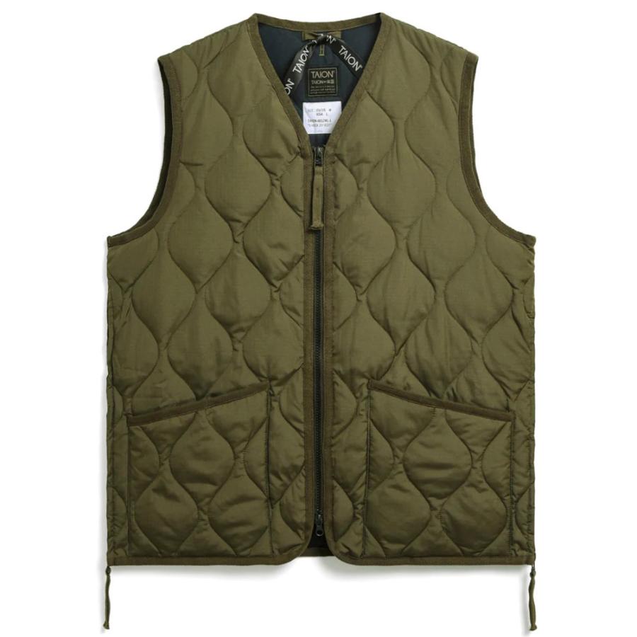 タイオン TAION メンズトップス MILITARY ZIP V NECK DOWN VEST TAION001ZML1 フィットハウス