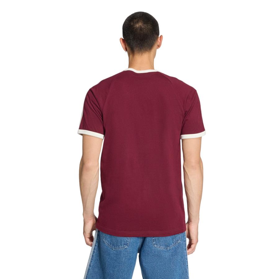 日本未発売 Mサイズ adidas 新品 3ストライプ ロンT バーガンディ adidas - 日本未発売 Mサイズ adidas 新品 3ストライプ ロンT