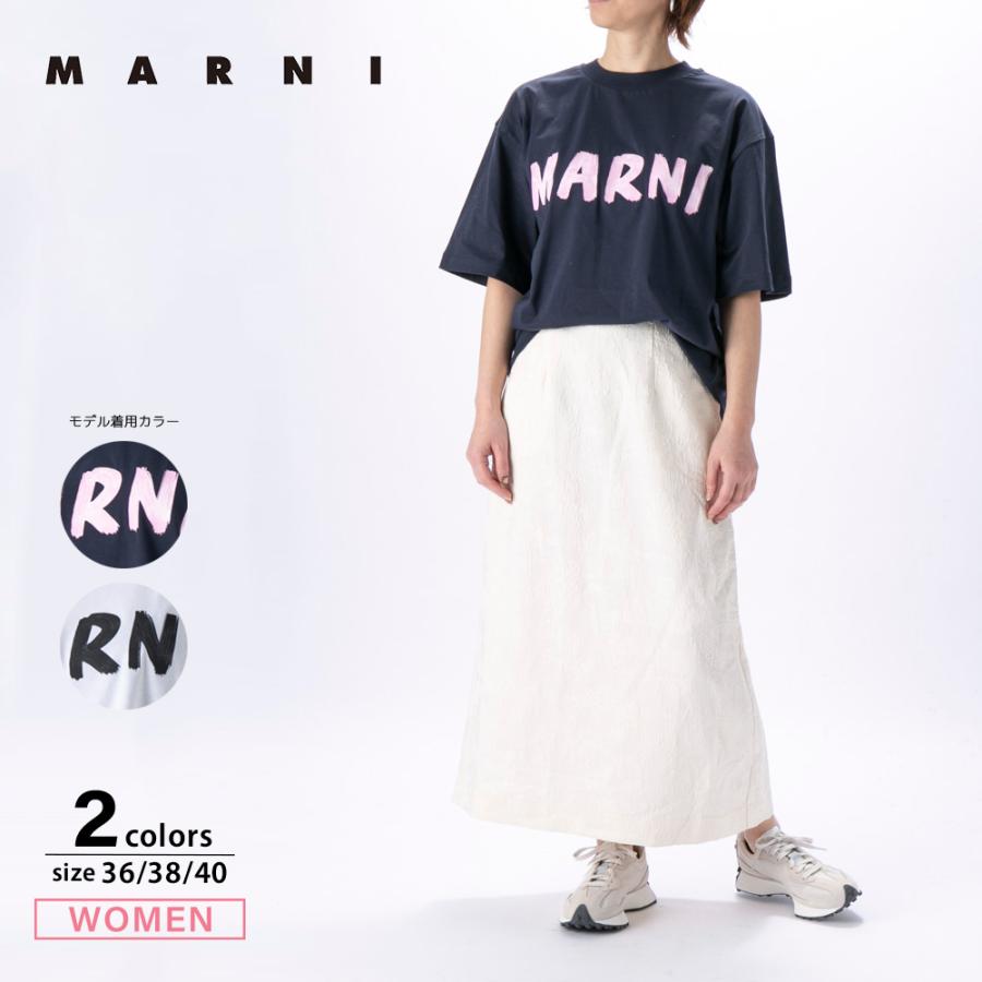マルニ MARNI レディーストップス レタリングプリント オーバーサイズT 