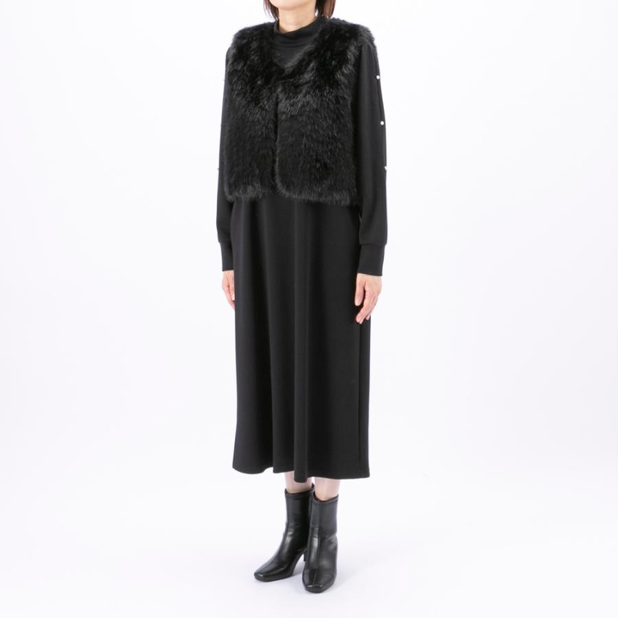 ノアジェ NOA-GE フェイクファーベスト × ワンピース アンサンブル 121