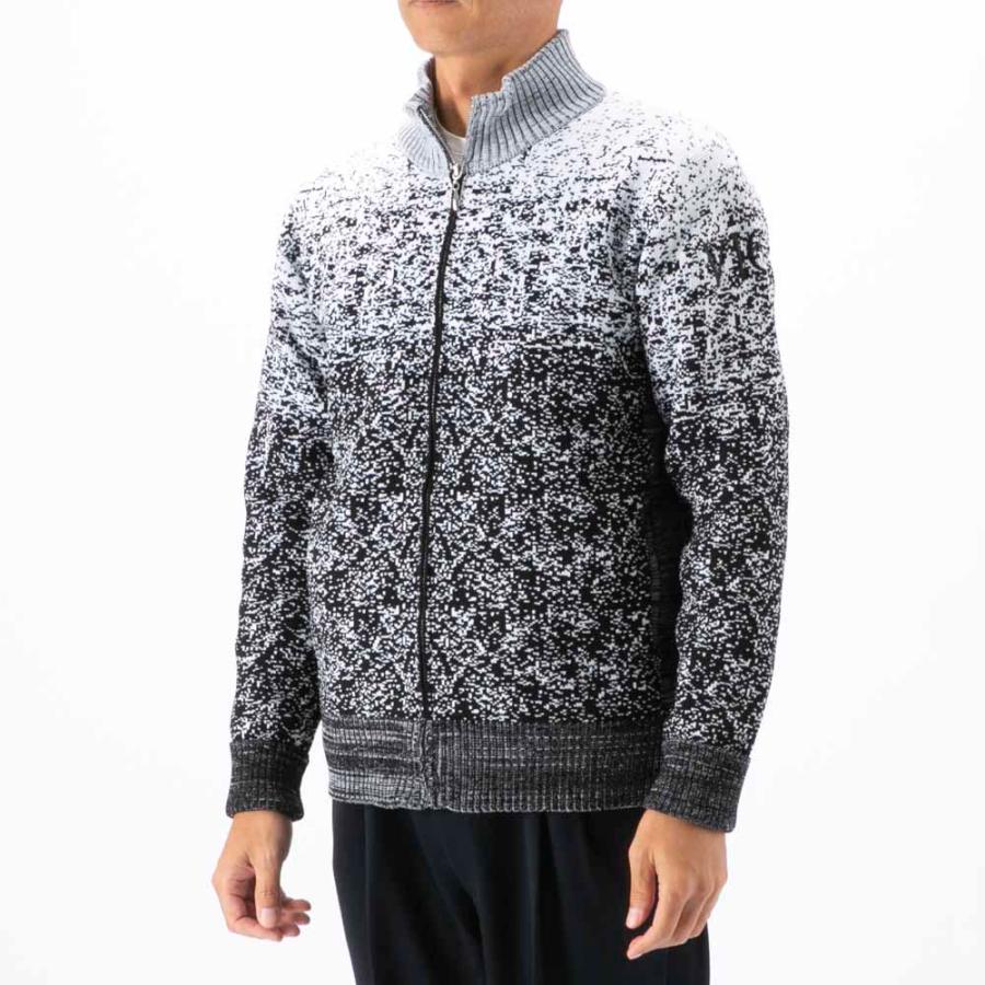 VIOLA rumore ヴィオラ ビオラ ニット フルジップアップ グラデーション メンズ ライトアウター ニットジャケット(ブラック黒) 62127 VIOLA ヴィオラ メンズアウター フルジップアップ ニット ジャケット