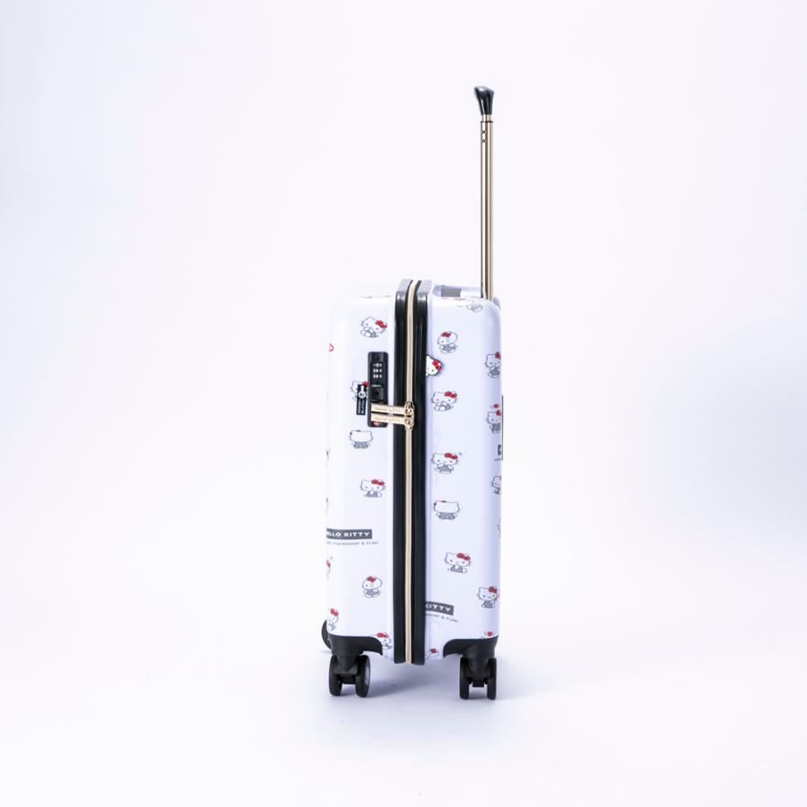 シフレ siffler スーツケース・キャリーバッグ ハローキティ Sサイズ ドリンクホルダー付き ジッパータイプ HPL2312-49 フィットハウスの画像