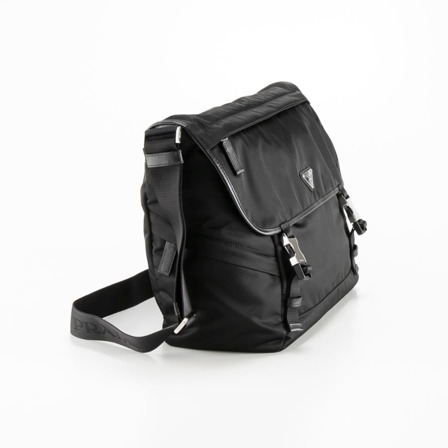 PRADA プラダ ReNylon+SAFFIANO フラップショルダー/NERO 2VD052