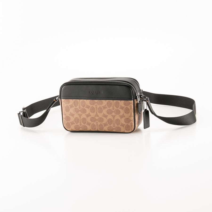 【美品】COACH グラハム ボディバッグ シグネチャー レザーPVC COACH（コーチ） COACH CX138 グラハム ショルダーバッグ 斜め掛け