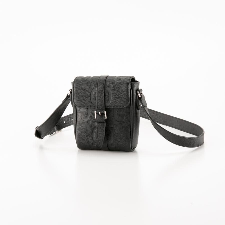 522 美品✨グッチ ショルダーバッグ メッセンジャー シマレザー A4収納 黒 GUCCI グッチ ジャンボGG メッセンジャーバッグ Small (GUCCI