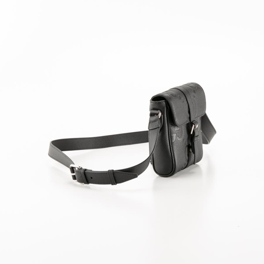 グッチ GUCCI ロゴ 406410 GGエンボス グッチシマ カバン 斜め掛け ポシェット ショルダーバッグ シマレザー ブラック 美品 GUCCI（グッチ） GGエンボス ショルダーバッグ レザー 406410 メンズ