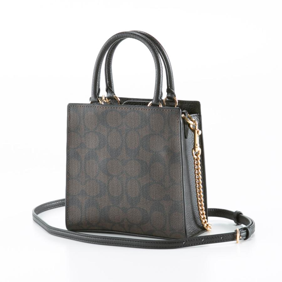 【美品】COACH ブラック ハンドバッグ COACH コーチ ハンド・トートバッグ シグネチャー ミニペッパー