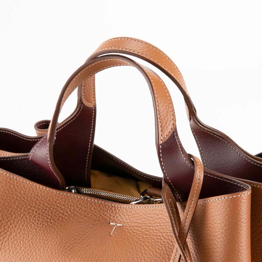 TOD'S トッズ ハンド・トートバッグ Tタイムレス メタル
