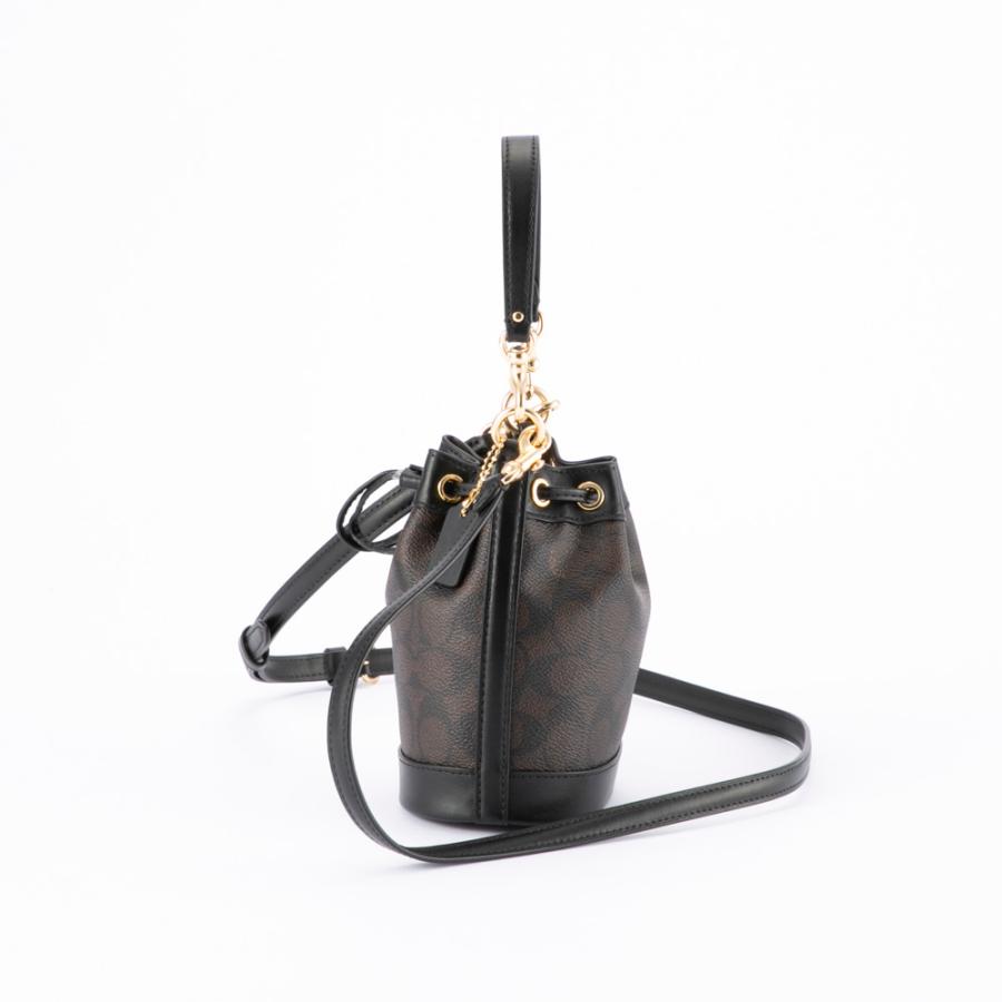 【美品】COACH コーチ ショルダーバッグ ハンドバッグ ミニバケット 巾着 COACH（コーチ） ショルダーバッグ ミニ バケット バッグ シグネチャー