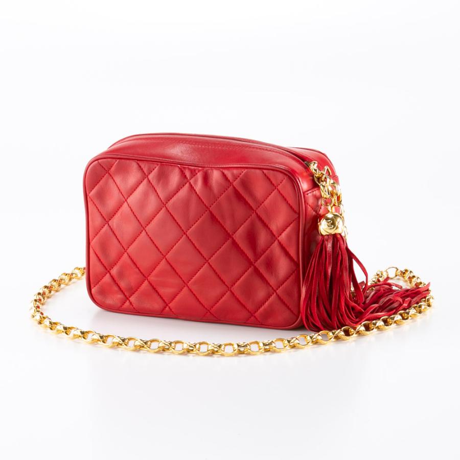 CHANEL シャネル【美品】ビンテージ フリンジ フラップ ショルダーバッグ CHANEL（シャネル） 【ヴィンテージ・中古】シャネル ラム 斜め