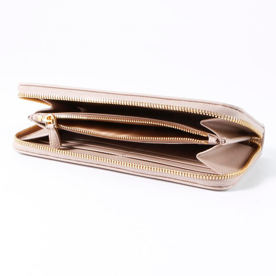 プラダ PRADA SAF.MET ORO サフィアーノメタルオロ ラウンド長財布 1ML506 QWA　フィットハウスの画像