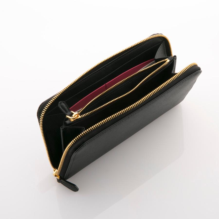 プラダ PRADA 長財布 SAFFIANO MULTICOLOR ラウンド/NERO+IBISCO