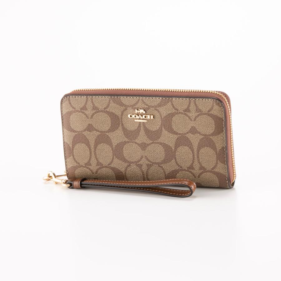 【未使用✨極美品】　COACH コーチ　長財布 ブラウン　シグネチャー COACH コーチ 長財布 シグネチャー アコーディオン ラウンド