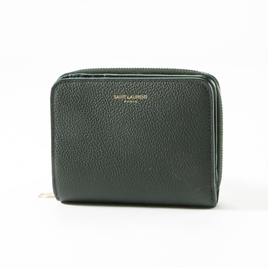 SAINT LAURENT サンローラン 折財布 グレインレザー ラウンド