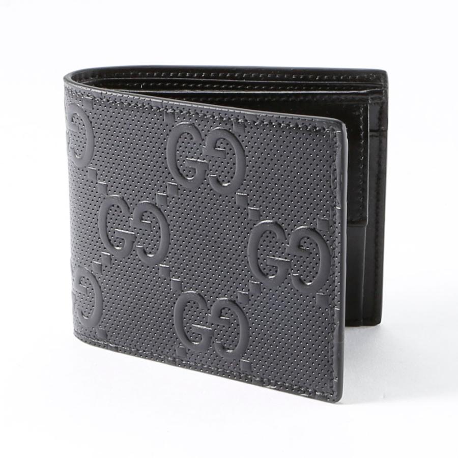 GUCCI GGロゴエンボス 三つ折り財布 グレー GUCCI GGロゴエンボス 三つ折り財布 グレー