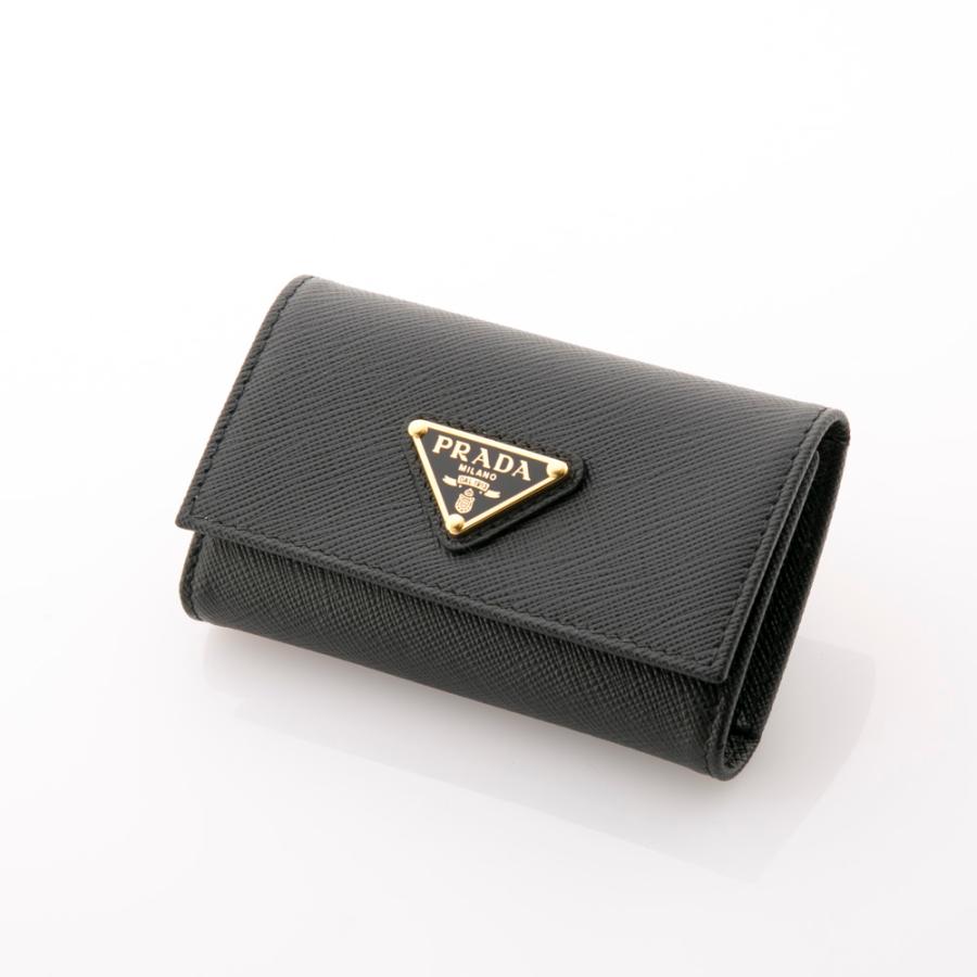 プラダ PRADA キーケース SAFFIANO TRIANGOLO KR付/NERO 1PG004-QHH　フィットハウス｜fithouse