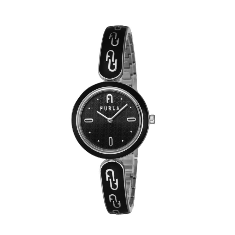フルラFURLA 腕時計バングルウォッチ黒ブラックシルバーブレスレット FURLA（フルラ） 腕時計 BANGLE ステンレスベルトウォッチ